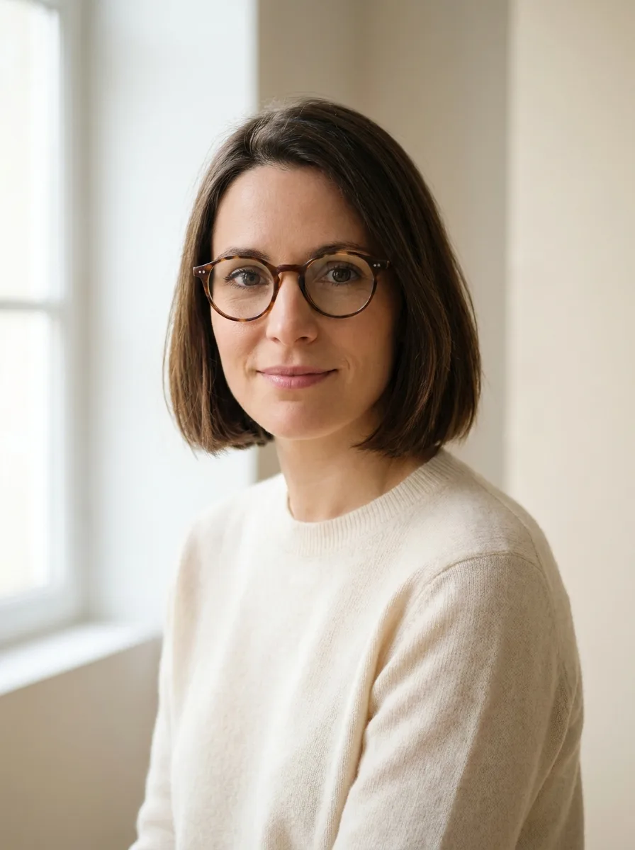 Femme portant des lunettes acétate écaille - collection Atol